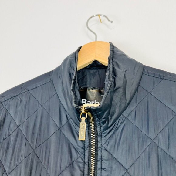 Barbour Vintage Navy Quilted Utility Style Pocket Sleeveless Jacket UK S - Picture 3 of 9